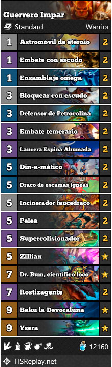 hearthstone mazo guerrero impar guia